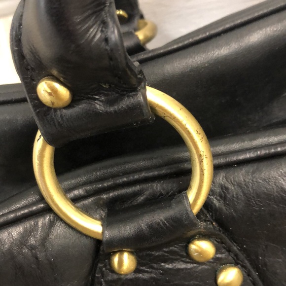 Authentic VTG Kooba Black Leather Studded Handbag - Picture 8 of 11